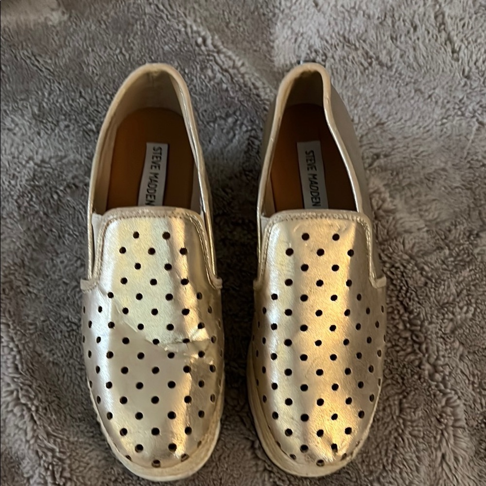 Steve Madden Metallic Gold Slip-On Sneakers